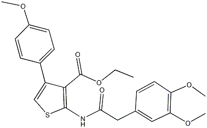 ethyl 2-{[(3,4-dimethoxyphenyl)acetyl]amino}-4-(4-methoxyphenyl)-3-thiophenecarboxylate Struktur