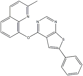 2-methyl-8-[(6-phenylthieno[2,3-d]pyrimidin-4-yl)oxy]quinoline Struktur