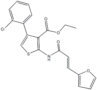 ethyl 4-(2-chlorophenyl)-2-{[3-(2-furyl)acryloyl]amino}-3-thiophenecarboxylate Struktur