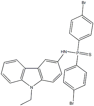 P,P-bis(4-bromophenyl)-N-(9-ethyl-9H-carbazol-3-yl)phosphinothioic amide Struktur