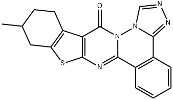 11-methyl-10,11,12,13-tetrahydro-14H-[1]benzothieno[2',3':4,5]pyrimido[2,1-a][1,2,4]triazolo[4,3-c]phthalazin-14-one Struktur