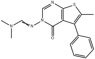 N,N-dimethyl-N'-(6-methyl-4-oxo-5-phenylthieno[2,3-d]pyrimidin-3(4H)-yl)imidoformamide Struktur