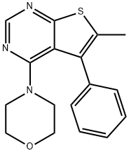 6-methyl-4-morpholin-4-yl-5-phenylthieno[2,3-d]pyrimidine Struktur