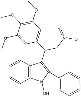 3-[2-nitro-1-(3,4,5-trimethoxyphenyl)ethyl]-2-phenyl-1H-indol-1-ol Struktur