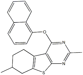 2,7-dimethyl-5,6,7,8-tetrahydro[1]benzothieno[2,3-d]pyrimidin-4-yl 1-naphthyl ether Struktur