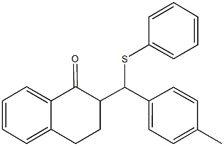 2-[(4-methylphenyl)(phenylsulfanyl)methyl]-3,4-dihydro-1(2H)-naphthalenone Struktur