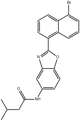 N-[2-(5-bromo-1-naphthyl)-1,3-benzoxazol-5-yl]-3-methylbutanamide Struktur