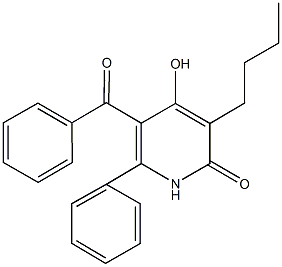 5-benzoyl-3-butyl-4-hydroxy-6-phenyl-2(1H)-pyridinone Struktur