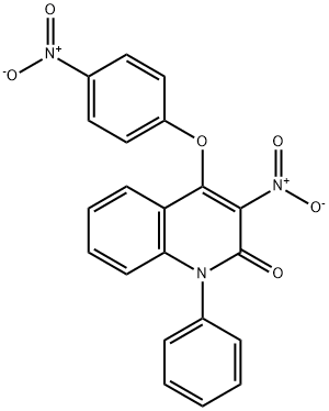 3-nitro-4-{4-nitrophenoxy}-1-phenyl-2(1H)-quinolinone Struktur