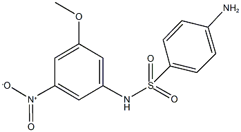 4-amino-N-{3-nitro-5-methoxyphenyl}benzenesulfonamide Struktur