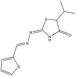 2-thiophenecarbaldehyde (5-isopropyl-4-oxo-1,3-thiazolidin-2-ylidene)hydrazone Struktur