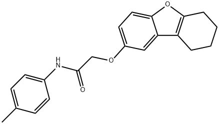 N-(4-methylphenyl)-2-(6,7,8,9-tetrahydrodibenzo[b,d]furan-2-yloxy)acetamide Struktur