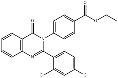 ethyl 4-(2-(2,4-dichlorophenyl)-4-oxoquinazolin-3(4H)-yl)benzoate Struktur