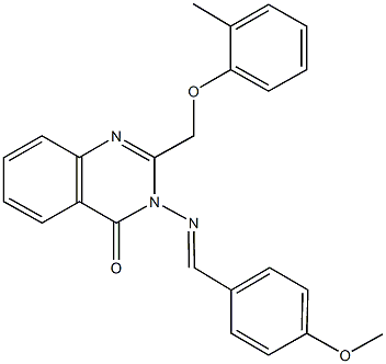 3-[(4-methoxybenzylidene)amino]-2-[(2-methylphenoxy)methyl]-4(3H)-quinazolinone Struktur