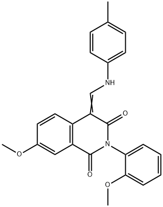 7-methoxy-2-(2-methoxyphenyl)-4-(4-toluidinomethylene)-1,3(2H,4H)-isoquinolinedione Struktur