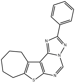 2-phenyl-9,10,11,12-tetrahydro-8H-cyclohepta[4,5]thieno[3,2-e][1,2,4]triazolo[1,5-c]pyrimidine Struktur