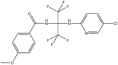 N-[1-[(5-chloropyridin-2-yl)amino]-2,2,2-trifluoro-1-(trifluoromethyl)ethyl]-4-methoxybenzamide Struktur