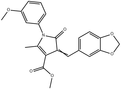 methyl 4-(1,3-benzodioxol-5-ylmethylene)-1-(3-methoxyphenyl)-2-methyl-5-oxo-4,5-dihydro-1H-pyrrole-3-carboxylate Struktur