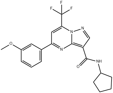 N-cyclopentyl-5-(3-methoxyphenyl)-7-(trifluoromethyl)pyrazolo[1,5-a]pyrimidine-3-carboxamide Struktur