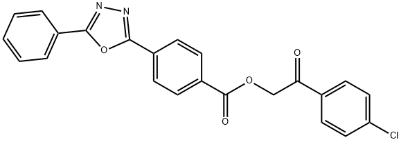 2-(4-chlorophenyl)-2-oxoethyl 4-(5-phenyl-1,3,4-oxadiazol-2-yl)benzoate Struktur