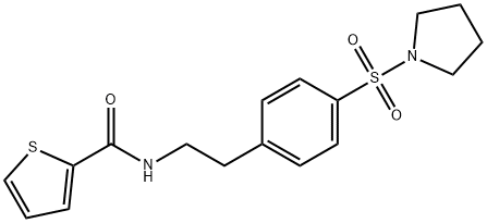 N-{2-[4-(pyrrolidin-1-ylsulfonyl)phenyl]ethyl}thiophene-2-carboxamide Struktur