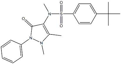 4-tert-butyl-N-(1,5-dimethyl-3-oxo-2-phenyl-2,3-dihydro-1H-pyrazol-4-yl)-N-methylbenzenesulfonamide Struktur