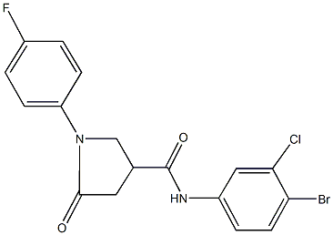 N-(4-bromo-3-chlorophenyl)-1-(4-fluorophenyl)-5-oxo-3-pyrrolidinecarboxamide Struktur