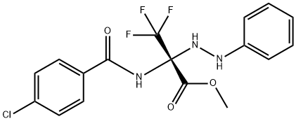 methyl 2-[(4-chlorobenzoyl)amino]-3,3,3-trifluoro-2-(2-phenylhydrazino)propanoate Struktur