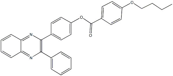 4-(3-phenyl-2-quinoxalinyl)phenyl 4-butoxybenzoate Struktur