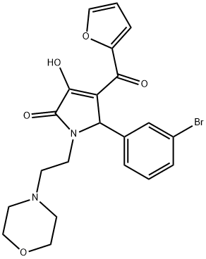 5-(3-bromophenyl)-4-(2-furoyl)-3-hydroxy-1-[2-(4-morpholinyl)ethyl]-1,5-dihydro-2H-pyrrol-2-one Struktur