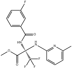 methyl 3,3,3-trifluoro-2-[(3-fluorobenzoyl)amino]-2-[(6-methyl-2-pyridinyl)amino]propanoate Struktur