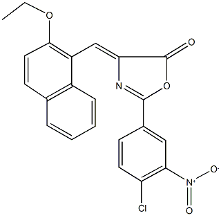 2-{4-chloro-3-nitrophenyl}-4-[(2-ethoxy-1-naphthyl)methylene]-1,3-oxazol-5(4H)-one Struktur