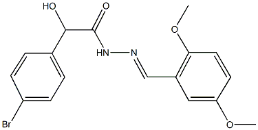 2-(4-bromophenyl)-N'-(2,5-dimethoxybenzylidene)-2-hydroxyacetohydrazide Struktur