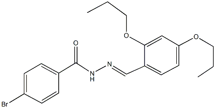 4-bromo-N'-(2,4-dipropoxybenzylidene)benzohydrazide Struktur