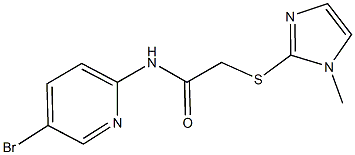 N-(5-bromo-2-pyridinyl)-2-[(1-methyl-1H-imidazol-2-yl)sulfanyl]acetamide Struktur