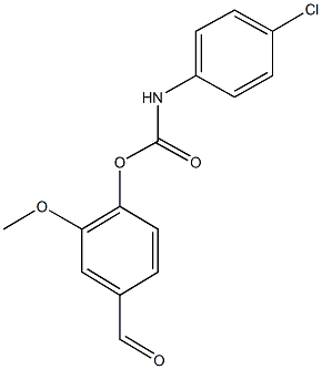 4-formyl-2-methoxyphenyl 4-chlorophenylcarbamate Struktur