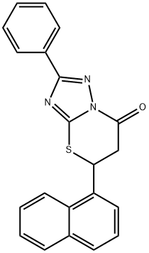 5-(1-naphthyl)-2-phenyl-5,6-dihydro-7H-[1,2,4]triazolo[5,1-b][1,3]thiazin-7-one Struktur