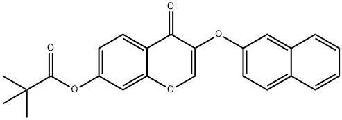 3-(2-naphthyloxy)-4-oxo-4H-chromen-7-yl pivalate Struktur