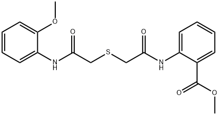 methyl 2-[({[2-(2-methoxyanilino)-2-oxoethyl]sulfanyl}acetyl)amino]benzoate Struktur