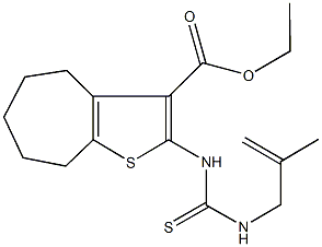 ethyl 2-({[(2-methyl-2-propenyl)amino]carbothioyl}amino)-5,6,7,8-tetrahydro-4H-cyclohepta[b]thiophene-3-carboxylate Struktur