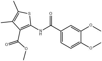 methyl 2-[(3,4-dimethoxybenzoyl)amino]-4,5-dimethyl-3-thiophenecarboxylate Struktur