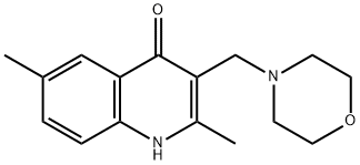 2,6-dimethyl-3-(4-morpholinylmethyl)-4-quinolinol Struktur