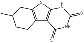 7-methyl-5,6,7,8-tetrahydro[1]benzothieno[2,3-d]pyrimidine-2,4(1H,3H)-dithione Struktur