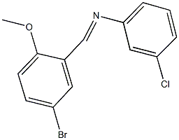 N-(5-bromo-2-methoxybenzylidene)-N-(3-chlorophenyl)amine Struktur