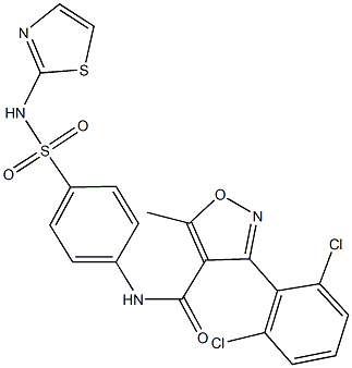 3-(2,6-dichlorophenyl)-5-methyl-N-{4-[(1,3-thiazol-2-ylamino)sulfonyl]phenyl}-4-isoxazolecarboxamide Struktur