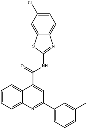 N-(6-chloro-1,3-benzothiazol-2-yl)-2-(3-methylphenyl)-4-quinolinecarboxamide Struktur