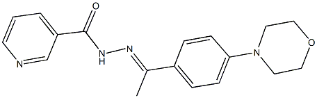 N'-{1-[4-(4-morpholinyl)phenyl]ethylidene}nicotinohydrazide Struktur