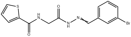 N-{2-[2-(3-bromobenzylidene)hydrazino]-2-oxoethyl}-2-thiophenecarboxamide Struktur