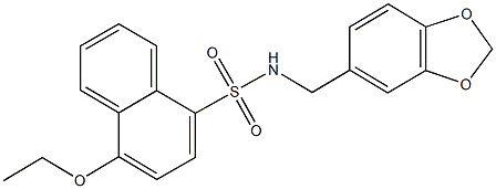 N-(1,3-benzodioxol-5-ylmethyl)-4-ethoxynaphthalene-1-sulfonamide Struktur