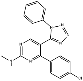 N-[4-(4-chlorophenyl)-5-(1-phenyl-1H-tetraazol-5-yl)-2-pyrimidinyl]-N-methylamine Struktur